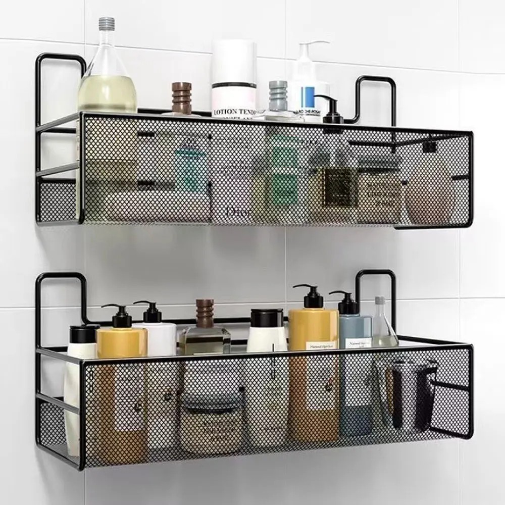 Router Rack TV Set-top Box Organizer Self-adhesive Shelf Wall-mounted No-drill Storage Box-HL044