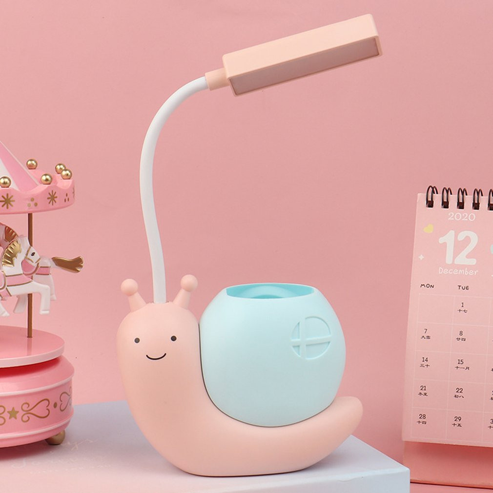Snail LED Desk Lamp with Pen Holder USB Rechargeable